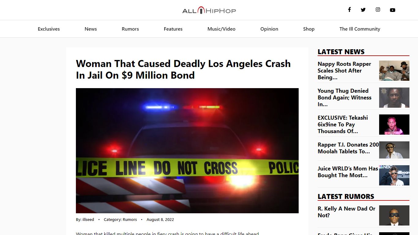 Woman That Caused Deadly Los Angeles Crash In Jail On $9 Million Bond ...